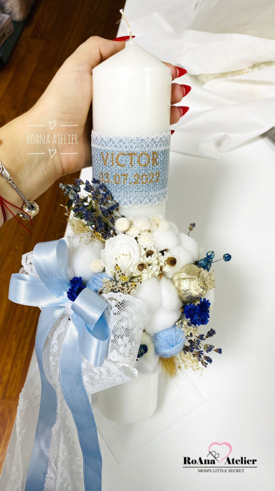 Lumanare Botez baiat din parafina [2]