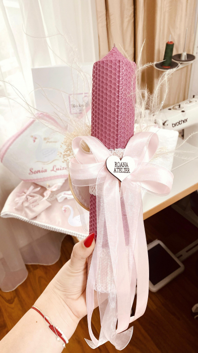 Lumanare Botez cu gherghef lebada [4]