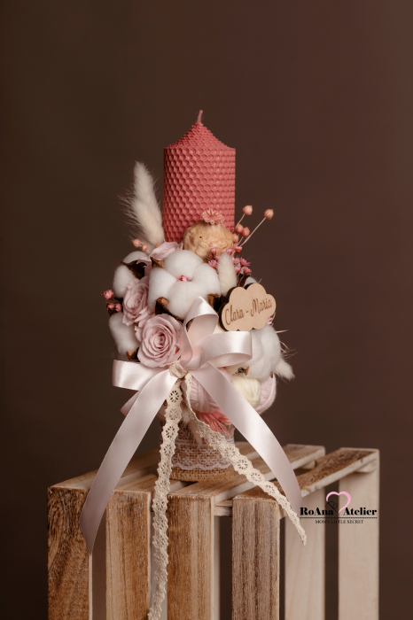 Trusou Botez Teddy Bear complet cu lumanare [9]
