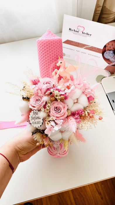 Lumanare Botez Roz Unicorn [2]