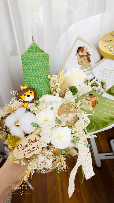 Lumanare Botez Verde deschis Simba [3]