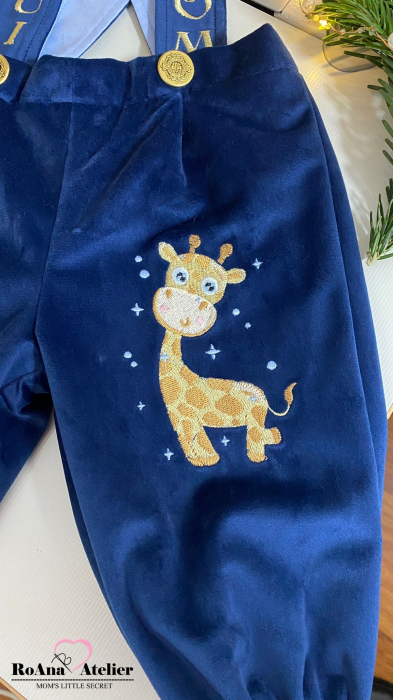 Pantaloni brodati Girafa  [2]
