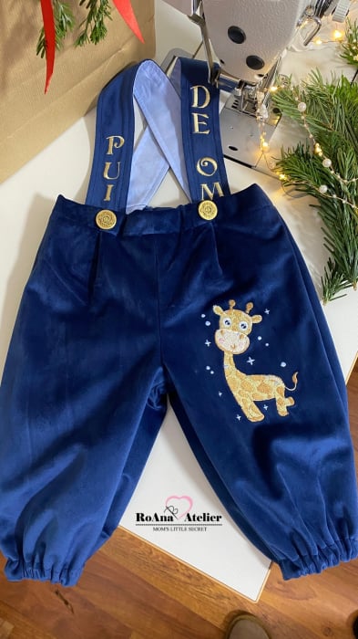 Pantaloni brodati Girafa  [3]
