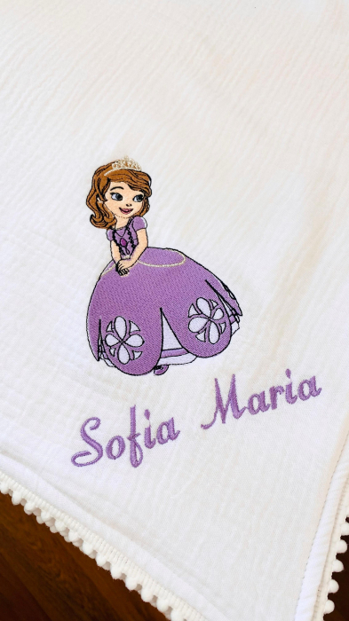 Paturica muselina Printesa Sofia personalizata [2]