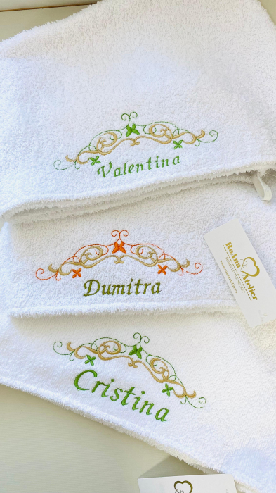 Prosop pentru par (Turban) brodat personalizat [2]