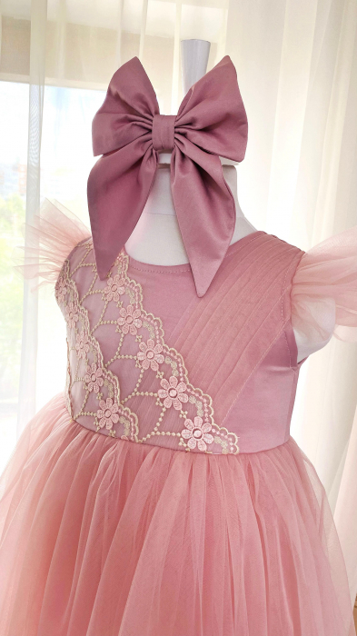 Rochie Nicole lunga roz [2]