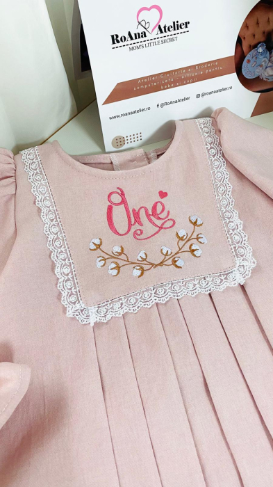 Rochita One roz cu flori bumbac [6]