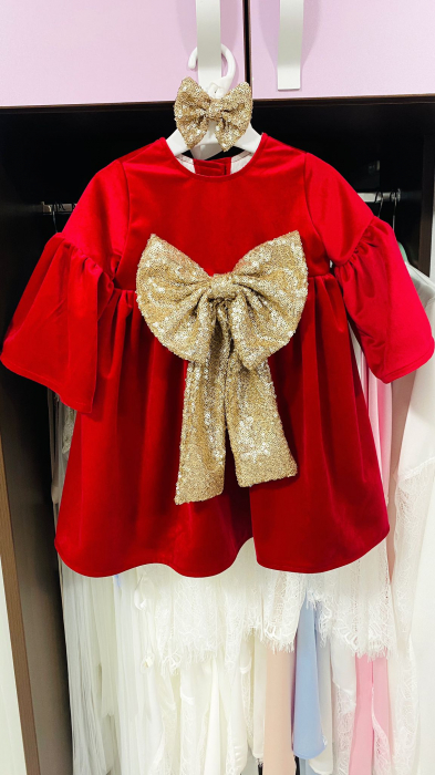 Rochita rosie Golden Bow [2]