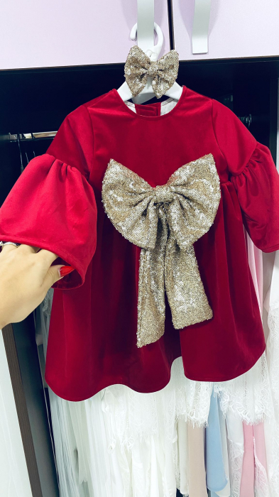 Rochita rosie Golden Bow [4]