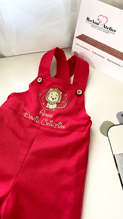 Salopeta Leut rosie personalizata [2]