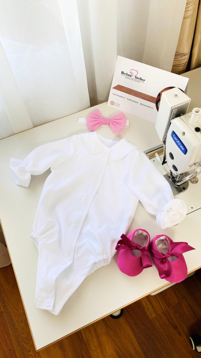 Set Botez Fetita cu Aripi Ingeras Roz [12]