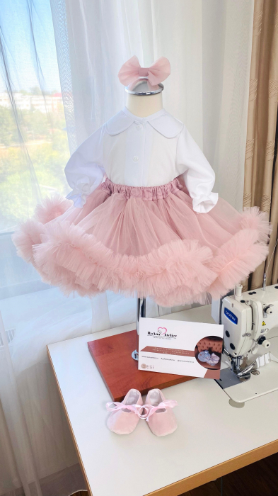 Set Botez Fetita cu Aripi Ingeras Roz Prafuit [2]