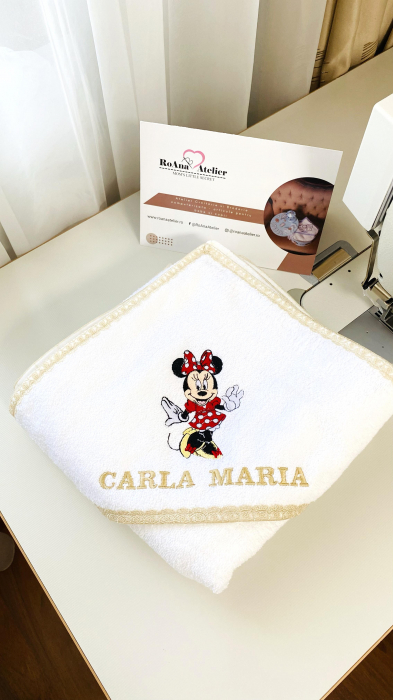 Set Cadou Prosop si Paturica Minnie personalizat nume [2]