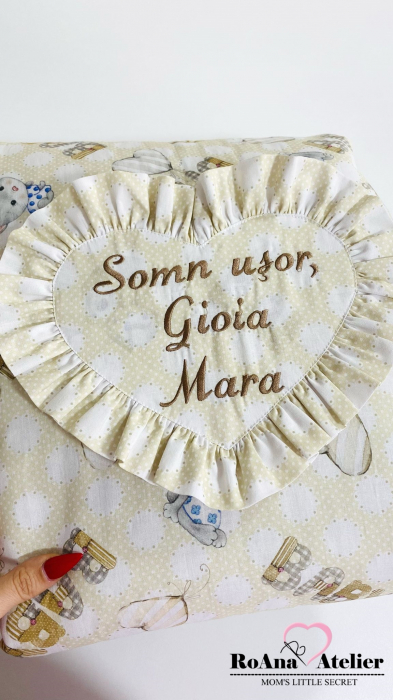 Set lenjerie de patut Baby Crem [6]