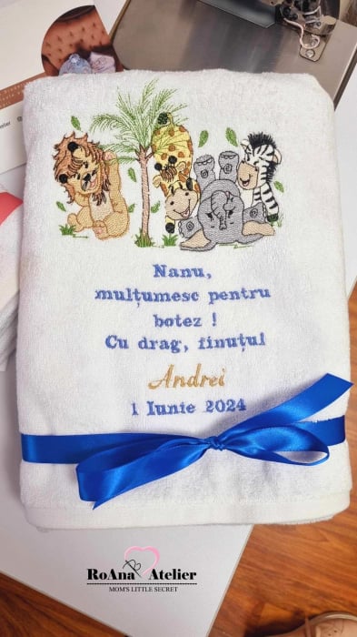 Set prosoape Nanuti brodate cu tematica Safari [4]