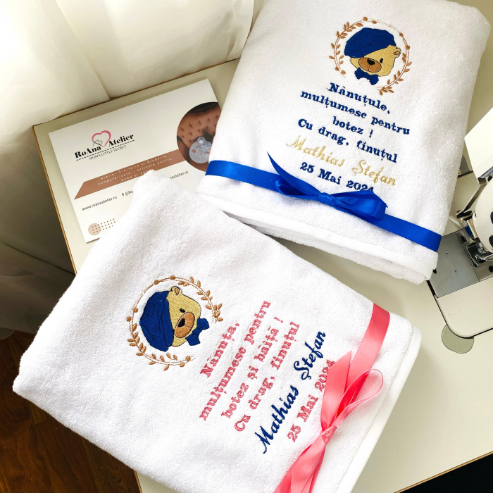 Set prosoape Nanuti brodate cu tematica Ursulet  [2]