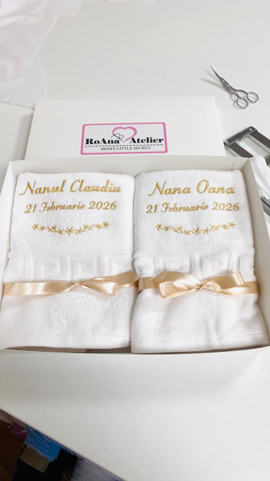 Set Prosoape Personalizate Nume si Data [3]