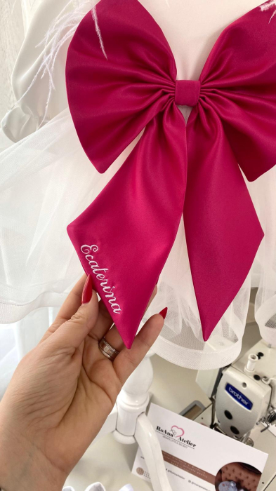 Set Rochita Botez Amedea Alba cu Fucshia [3]