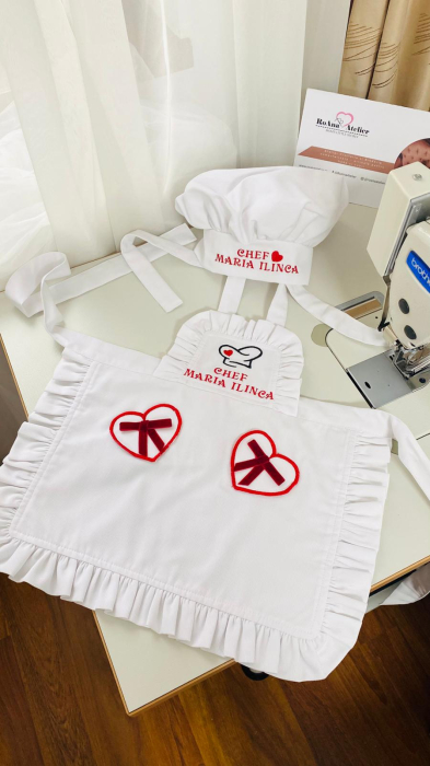 Set Sort si Boneta bucatar pentru copii personalizat [2]