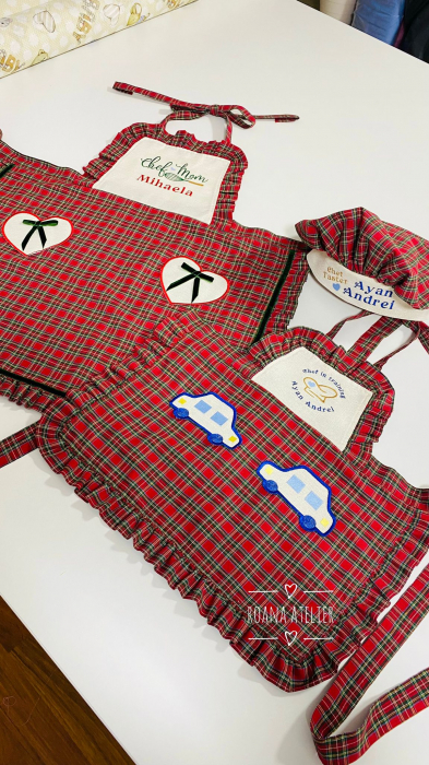 Set sorturi Mama Fiu in carouri personalizate [2]