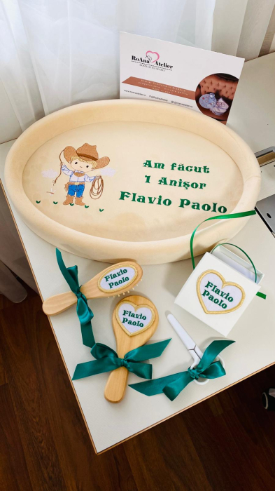 Set Tavita Mot Bej Cowboy Personalizata [4]