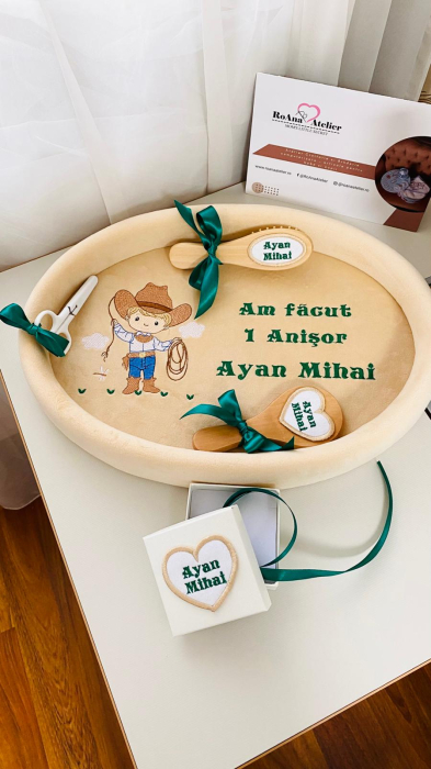 Set Tavita Mot Bej Cowboy Personalizata [3]