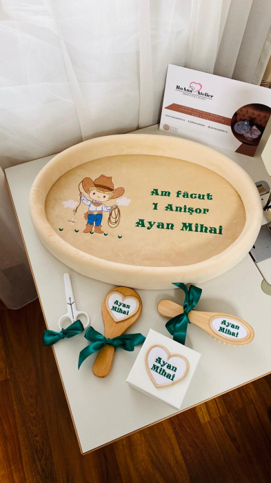Set Tavita Mot Bej Cowboy Personalizata [2]