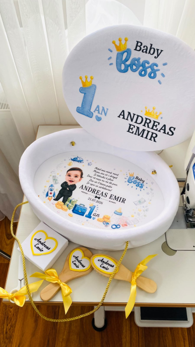 Set Tavita Mot Cu Capac Alba Baby Boss Personalizata [2]
