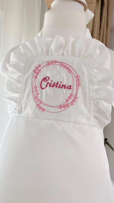 Sort alb cu dantela fetita personalizat nume [7]