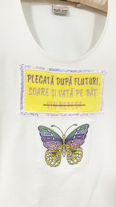 Tricou brodat Fluture [2]