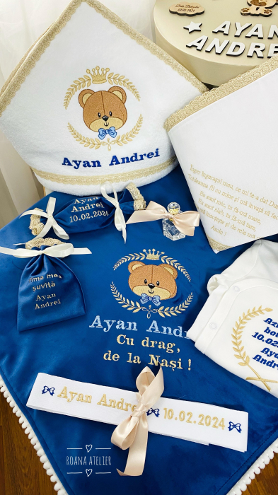 Trusou Botez albastru Ursulet cu coronita [2]