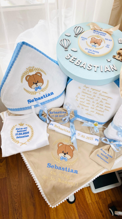 Trusou Botez Baiat Ursulet Bej cu datele nasterii [2]