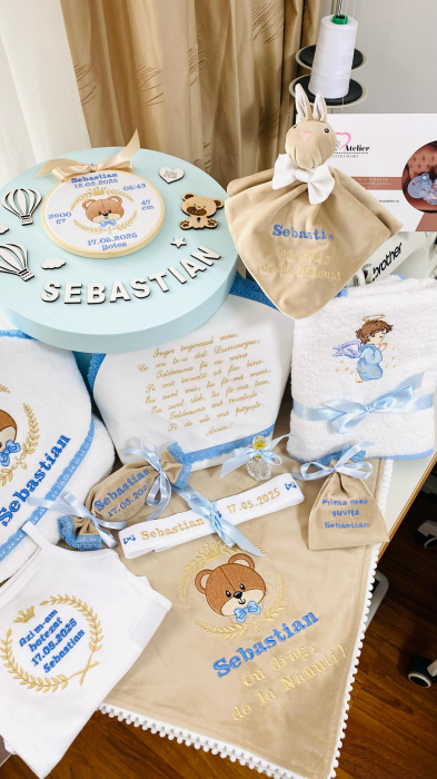 Trusou Botez Baiat Ursulet Bej cu datele nasterii [3]