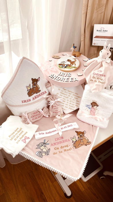 Trusou Botez Bambi cu lumanare asortata [10]