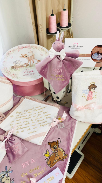 Trusou Botez Bambi Lila personalizat [2]