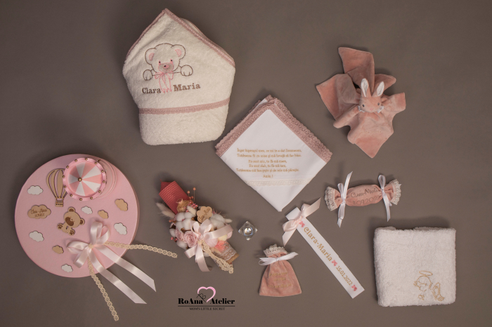 Trusou Botez Teddy Bear complet cu lumanare [6]