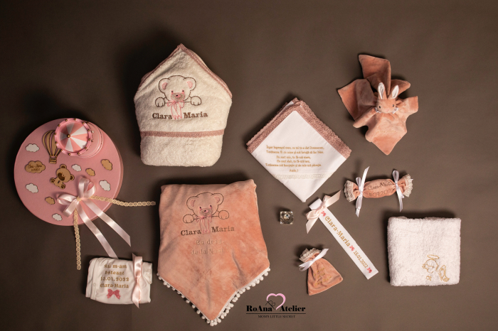 Trusou Botez Teddy Bear complet cu lumanare [7]