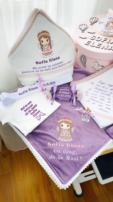 Trusou Botez Mov Fetita Ingeras cu porumbel [2]