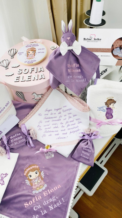 Trusou Botez Mov Fetita Ingeras cu porumbel [3]