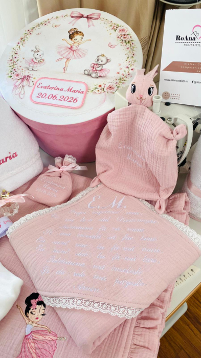 Trusou Botez Muselina Balerina Roz Pudrat [6]