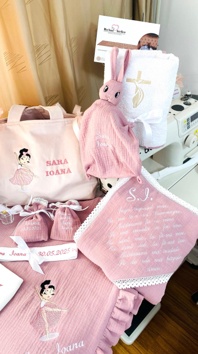 Trusou Botez Muselina Roz Balerina cu gentuta [2]