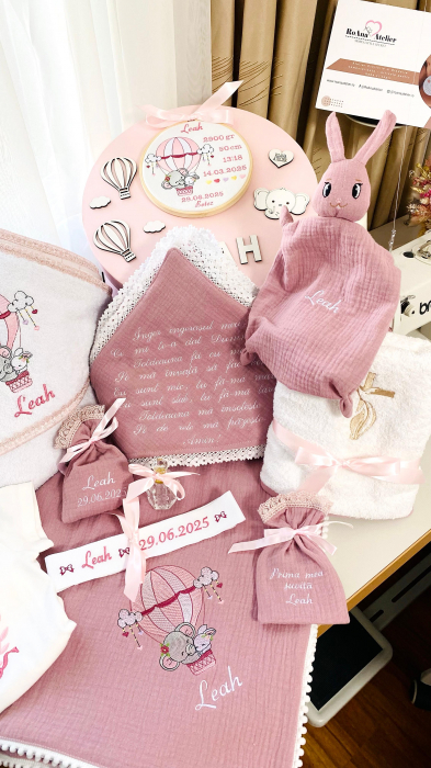 Trusou Botez Muselina Roz Prafuit Balon aer cald [2]