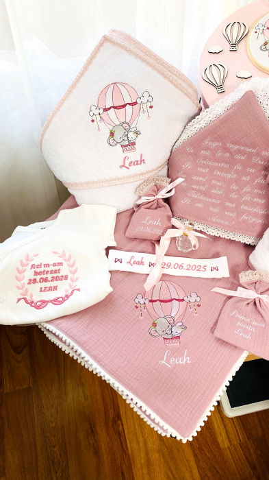 Trusou Botez Muselina Roz Prafuit Balon aer cald [3]