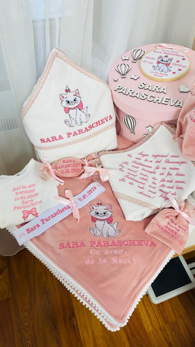 Trusou Botez Pisica Marie Roz personalizat datele nasterii [2]