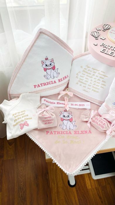 Trusou Botez Pisica Marie Roz personalizat datele nasterii [2]