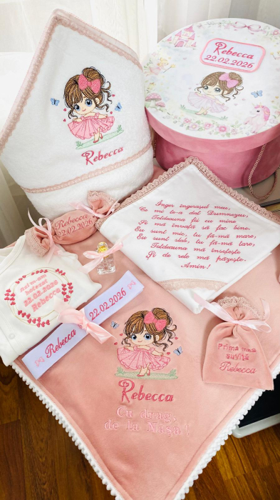 Trusou Botez Printesa catifea roz [2]