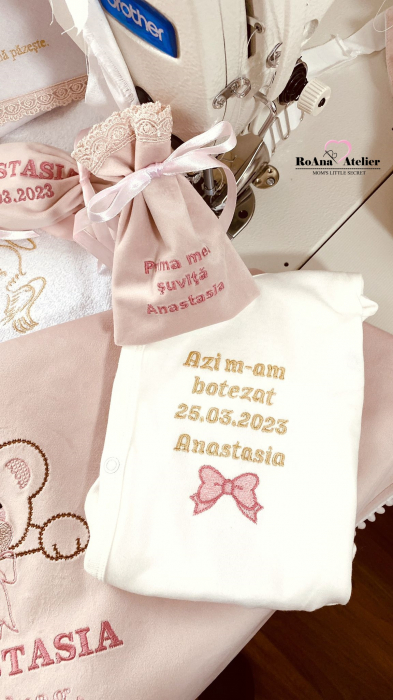 Trusou Botez Teddy Bear complet cu lumanare [4]