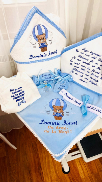 Trusou Botez Ursulet Baloane aer cald albastru [2]