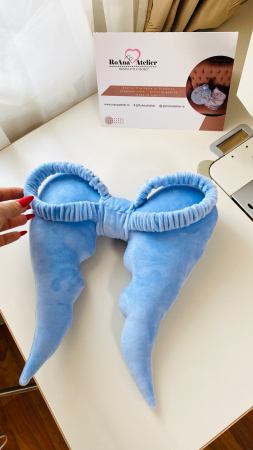 Aripi de Inger din catifea bleu cu sistem prindere [1]