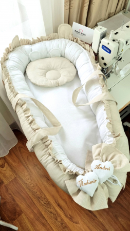 Babynest-uri - Babynest bej personalizat
